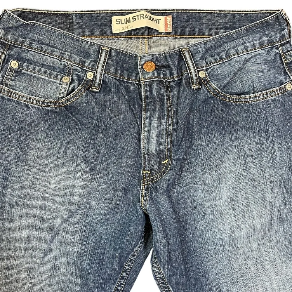 Levis 514‎ Slim Straight Jeans Mens 33x32 Blue Denim Medium Wash Cotton Pants